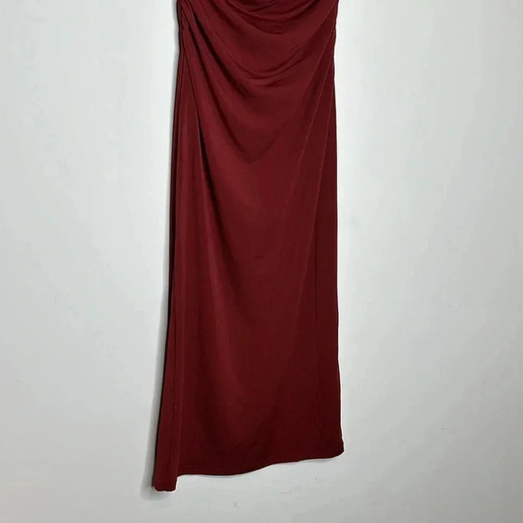 H&M Burgundy CAP-SLEEVED DRESS - Picture 9 of 10